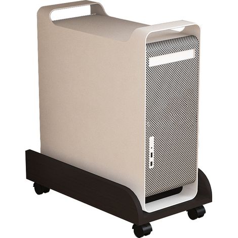 Support tour PC universel mobile en bois ergonomique élargi coins arrondis avec roulettes noir (1/5)