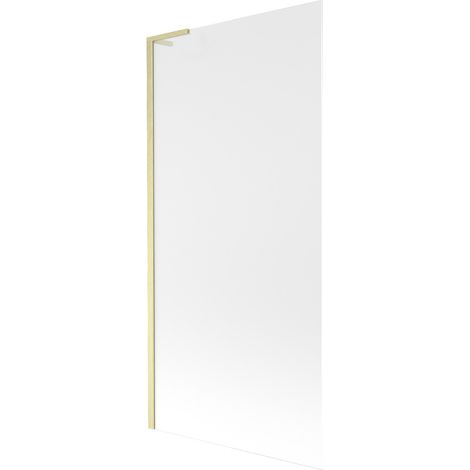 Mexen Next L Badewannenaufsatz 1-flügelig 90 x 150 cm, Mattglas, gebürstetes Gold - 895-090-000-03-30-55 (1/5)