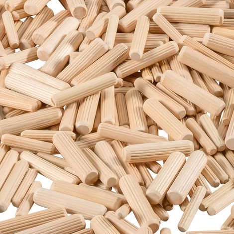 150 chevilles en bois dur, 6 mm x 30 mm, rainurées, pour assemblage de panneaux MDF et aggloméré, menuiserie et ébénisterie (1/5)