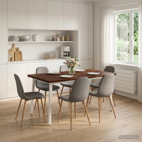 vidaXL Mesa de Comedor Cuadrada 160 x 80 x 75 cm Marrón Oscuro (1/5)