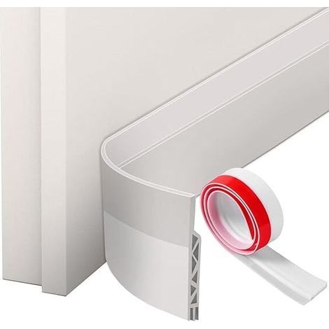 Bas de porte blanc à trois trous de 50MM de large Bas de Porte Isolant, Boudin Porte, Boudin de Porte Isolant Phonique Porte TPE, Joint de Porte D'entrée, Joint Porte Stop à l'air Froid (1/4)