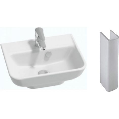 JACOB DELAFON Lavabo Struktura céramique blanc 65 X 48 avec colonne (1/4)
