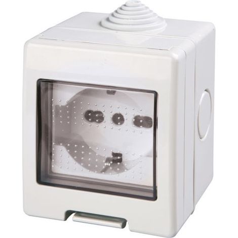 POLYPOOL PP0166X CASSETTA EST. IP55  CON PRESA BIPASSO SCHUKO