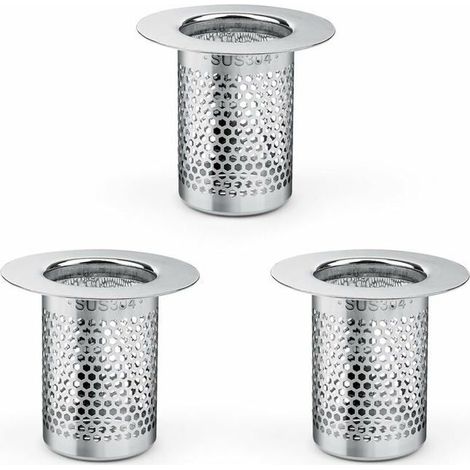 Filtre a Cheveux pour Douche, 3 Pièces Inoxydable Filtre Douche Cheveux, 5,5 × 5cm Filtre Lavabo Cuisine pour Balcon, Cuisines F (1/5)