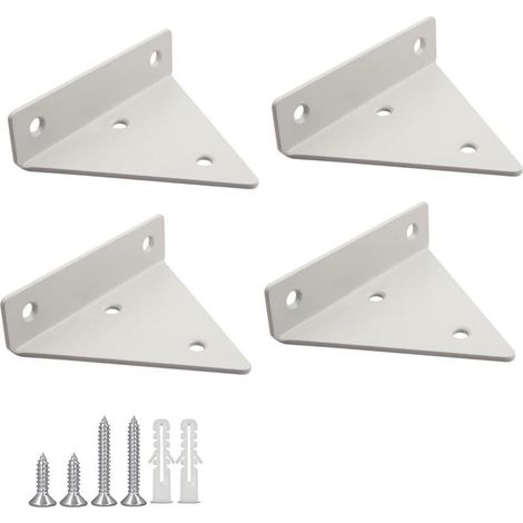 4-teiliges Set schwebender Regalträger, dreieckige Metall-Regalhalterungen, verdeckte Wandmontage-Regalträger mit Schrauben für Wohnzimmer, Schlafzimmer und Badezimmer – Weiß