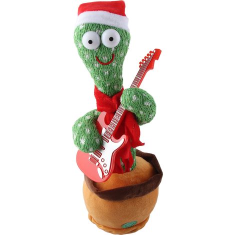 Guirlande lumineuse de Noël cactus dansant et chantant, jouet électronique mexicain en peluche pour enfants, cadeau de fête. (1/5)