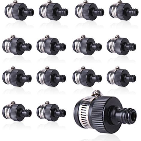 Garden Home 14mm Rundverbinder Gartenhahn Gewindelose Verbindungen für Schnellanschluss Waschmaschine Wasserpistolenadapter 15-teiliges Wasserrohrfittings-Set (1/5)