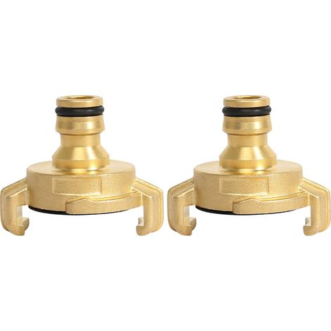 Lot de 2 Embouts Arrosage, Connecteurs Tuyau Arrosage, Raccords Rapides en Laiton pour Tuyau d'Arrosage - Raccord Rapide avec Raccord Mâle 1/2'' - Adaptateur pour Tuyau d'Arrosage (1/5)