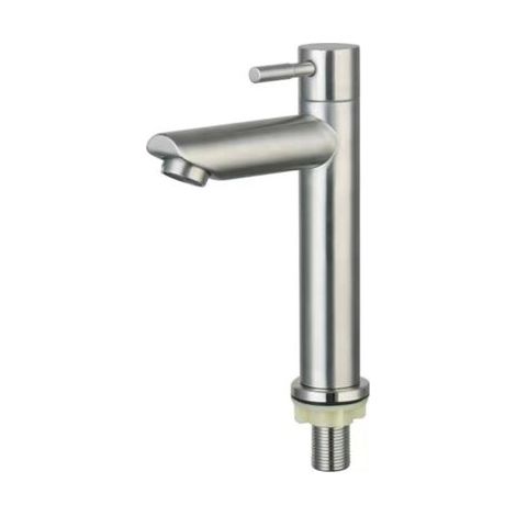 Robinet Lave Main Eau Froide, Mitigeur Lavabo Acier Inoxydable, Robinet Eau Froide avec Tuyau, Avec Aérateur Amovible, Mitigeur de Salle de Bains à Économie d'Eau