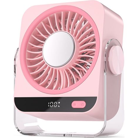 Ventilateur de bureau portable avec technologie de refroidissement par la glace, ventilateur de refroidissement rechargeable USB à 5 vitesses, petit ventilateur personnel avec batterie de 3600 mAh, in (1/5)