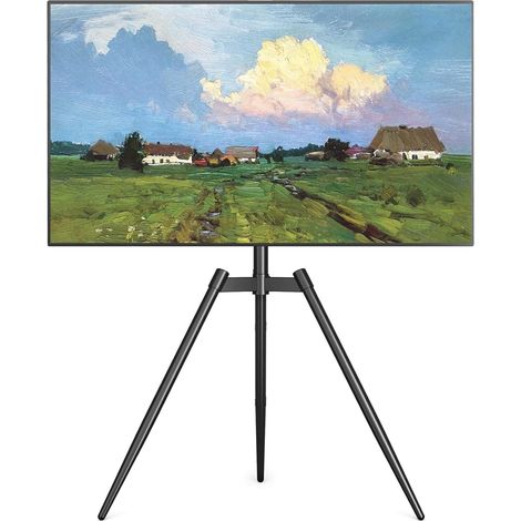 Support TV Universel avec Trépied - Trépied Easel - Écrans mesurant Entre 32 et 65 Pouces - Téléviseurs LCD/LED/OLED/QLED - Pivotement et Hauteur réglable - VESA 400x400 - Noir (1/5)