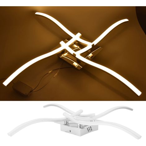 25-W-LED-Deckenleuchte mit 140 LEDs (Durchmesser 140), modernes und minimalistisches skandinavisches Wellendesign, ideal für Schlafzimmer, Wohnzimmer, Büros und Esszimmer. CE- und RoHS-zertifiziert. (1/5)