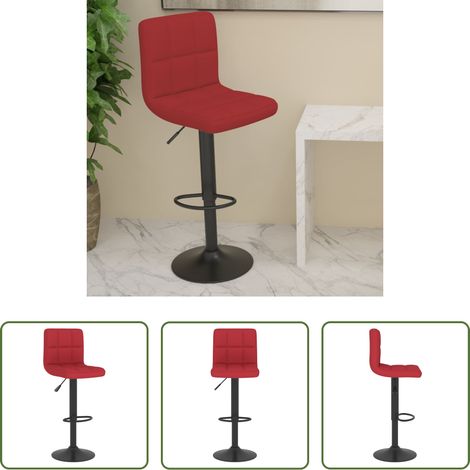 Tabouret de bar - Tabouret de bar Rouge bordeaux Tissu (1/5)