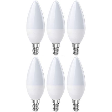 Ampoules LED E14, LED E14 Bougie Ampoule Blanc Froid 6500K, 5w 600Lumens, Équivalent à 60W Halogènes Lampes, Angle du faisceau 200°, Non Dimmable, Lot de 6 [Classe énergétique 2] (1/5)