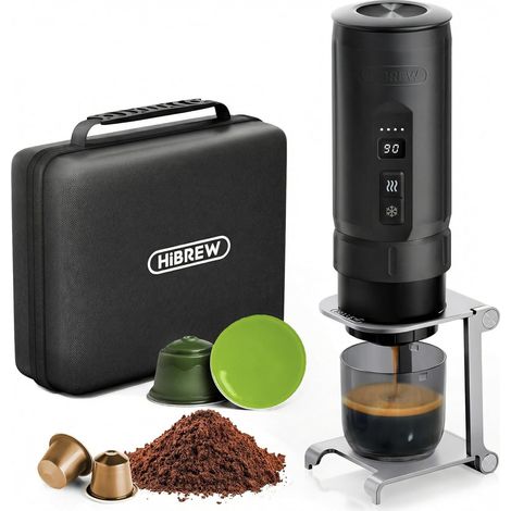 Explorer – Cafetière Espresso Électrique Portable, Machine à Café Rechargeable USB-C pour Camping et Voyages, Compacte pour Capsules et Café Moulu, avec Support Pliable et Étui de Transport (1/5)