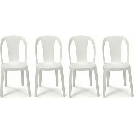 Set di 4 Sedia da Esterno in Resina bianca Impilabile Leggera e Robusta Design Qualità Made in Italy sca-b Tiuana Ideale per Giardino Bar e Ristorante
