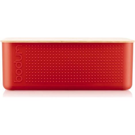 Boite a pain - BODUM - 11555-04 - Grand modele - Couvercle bambou - Rouge (1/2)