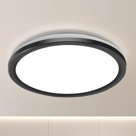 Plafonnier LED Rond Ultra Fin 40cm 34W Noir – Lampe de Plafond Moderne et Élégante à 3 Couleurs (Blanc Chaud/Neutre/Froid) pour Salon, Chambre et Hall (1/3)