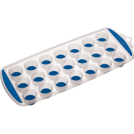 Bac à glaçons en silicone, 21 glaçons en relief, 11,9 x 29,9 x 2,5 cm, bleu - AquaForge (1/5)