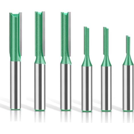 Set di utensili per scanalatura del legno, contenente 6 utensili con diametri del gambo da 3 a 8 mm. (1/5)