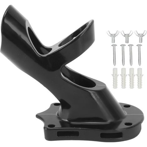 Verstellbarer 45°-Fahnenhalter aus Aluminiumlegierung, robust, rostfrei, 3-Loch-Stangenhalterung, schwarz (1/5)