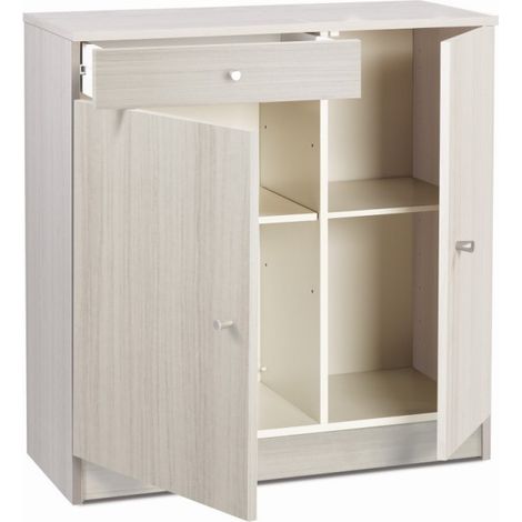 Armoire basse polyvalente deux portes un tiroir Eucalipto 77x34x h80 cm (1/2)