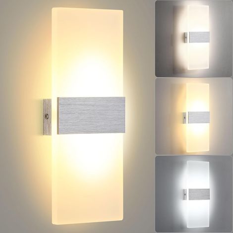 12W LED Wandleuchte Innen Wandlampe Dimmbare Up Down Licht Flurlampe Modern Wandlicht Beleuchtung für Treppenhaus Wohnzimmer Schlafzimmer Flur Warmweiß Kaltweiß Neutralweiß (2700K-6500K) (1/5)