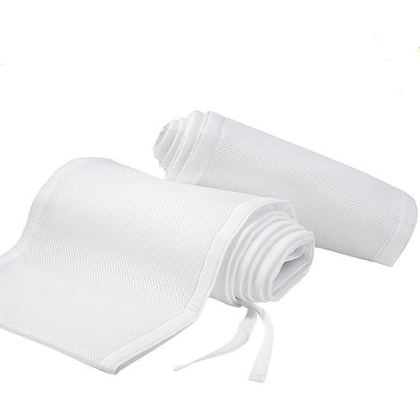 Protecteur de berceau en maille respirante - Set de 2 housses anti-collision polyester pour lit bébé - 150x27cm et 320x27cm (1/5)