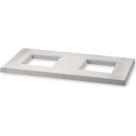 Base Doble de Hormigón para Aspirador Estático - Instalación en Tiro Doble - 125 × 65 × 5 cm - Palet de 10 unidades - Blanco (1/5)