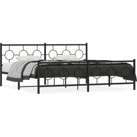 Maison Exclusive - Giroletto con Testiera e Pediera Metallo Nero 193x203 cm (1/5)