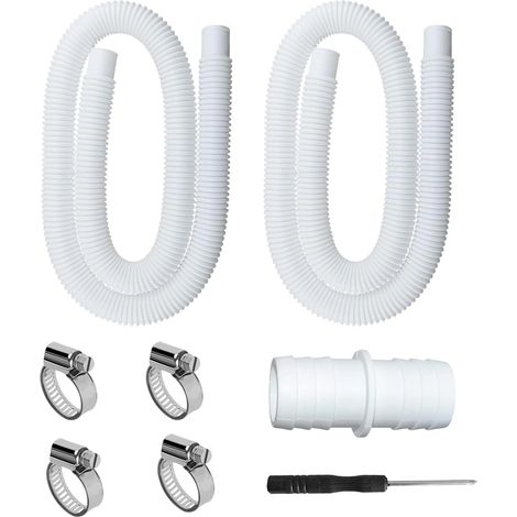 Tuyau Piscine 32mm 150cm/59in Tuyau de Rechange pour Piscine pour Intex 330, 530 et 1000 GPH Livré avec clips de sécurité et adaptateur de tuyau (1/5)