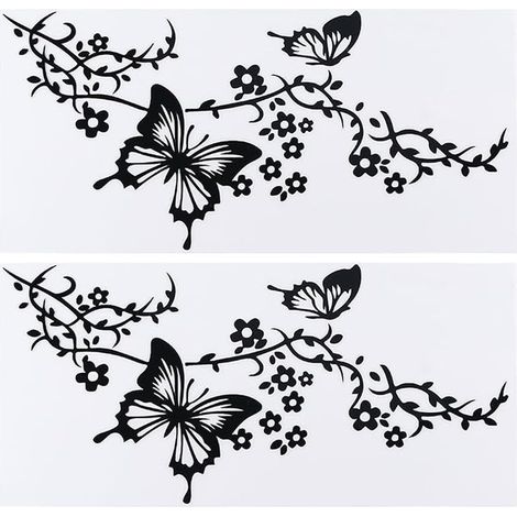 Butterfly Shape Vinyl Car Stickers Car Exterior Decoration Automobile Car Truck SUV Wall Art Laptop Black (1/5)