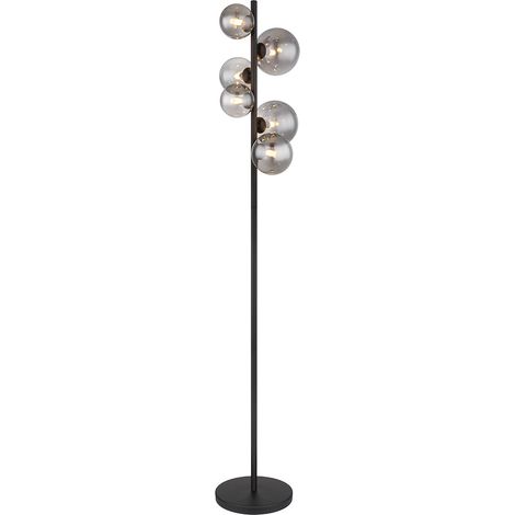 Globo - lampada da terra - Riha - nero - vetro metallo vetro fumé