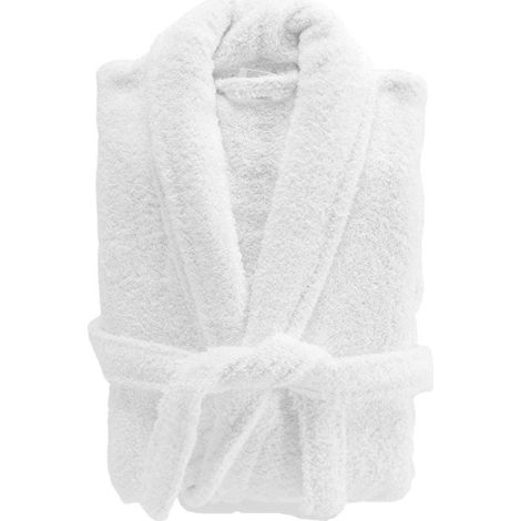 Peignoir Col Châle en Coton "Tendresse" Blanc (1/5)