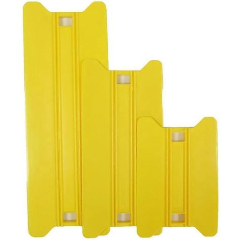 Accessoires auto - Film en fibre de carbone - Outil de nettoyage pour autocollants, feutre et vinyle - Grattoir à rayures - Jaune (1/5)