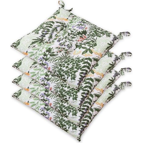 Set 4 Cuscini Sedia Erbetta Montagna Imbottiti Morbida Ovatta Universali Cotone Lavabile