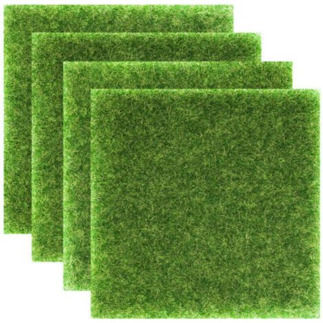 4 Pièces Décoration De Mousse Simulée Herbe De Plein Air Artificiel Faux Synthétique Décoration De Mini Maison De Jardin Ornement Miniature Vert (1/4)