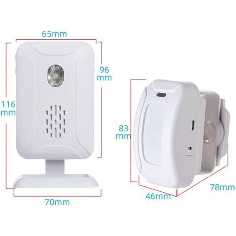 Détecteur de mouvement sans fil pour intérieur – Carillon d’alarme sécurisé, idéal bureau, maison, garage et magasin – 1 pièce (1/3)