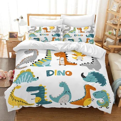 Parure de lit Motif Dessin animé Dinosaure 3DEnsembles de cartes,en Microfibre Douce Parure de lit avec Housse Couette 240 x 260 cm (1/5)