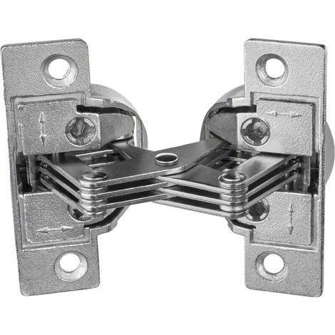 Cerniera per mobili a 45° – Angolo di apertura 135° – Acciaio nichelato – Regolazione in altezza di 3 mm – Spessore anta 16-22 mm