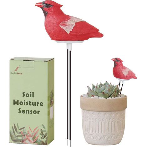 Feuchtigkeitsdetektor Mini Intelligenter Bodenfeuchtigkeitsdetektor Geeignet für Topfblumen und Pflanzen, Vogelform 90  180 MM - Rot