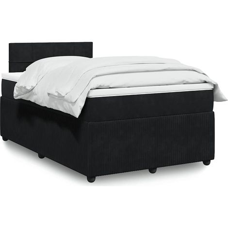 Boxspringbett mit Matratze Schwarz 120x190 cm Samt (1/5)