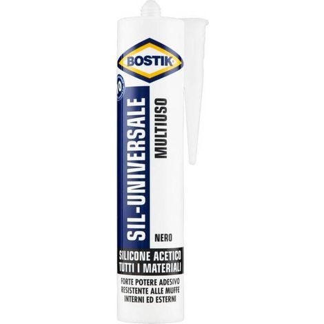12 x BOSTIK SIL-UNIVERSALE 280 ML NERO CARTUCCIA