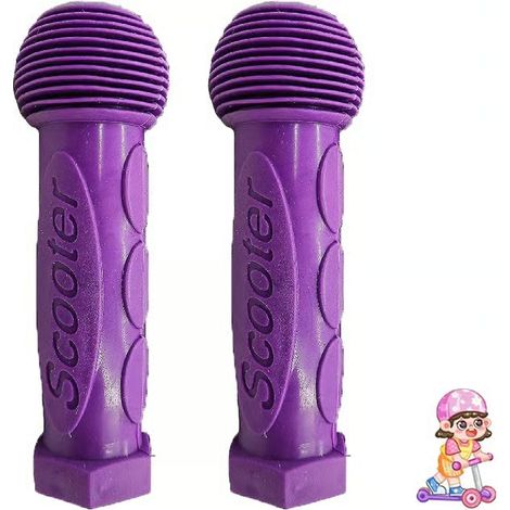 Poignées de trottinette Micro, Grip pour trottinette Micro, Poignée deluxe antidérapante de remplacement pour trottinette ou vélo enfant Violet (1/5)