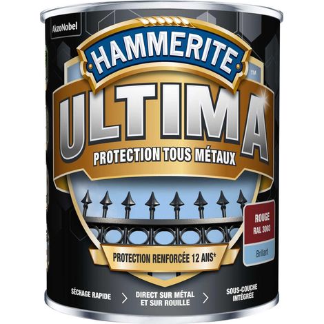 Peinture métal acrylique ULTIMA Brillant Rouge 0,75L - Hammerite