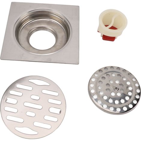 Bonde de sol carrée anti-odeurs en acier inoxydable 11 cm, avec noyau magnétique anti-obstruction, pour tuyaux de 50 et 75 mm. (1/5)