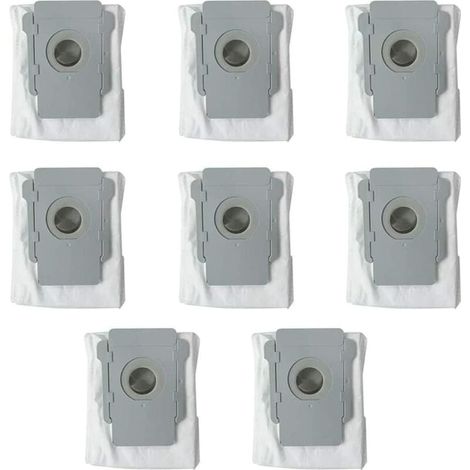 Confezione da 8 sacchetti monouso, sacchetti per la polvere di ricambio per iRobot Roomba i7 i7+ / i7 Plus E5 E6 E7 S9 S9 Robot Aspirapolvere Base autopulente, Kit di accessori per sacchetti per lo sm (1/5)