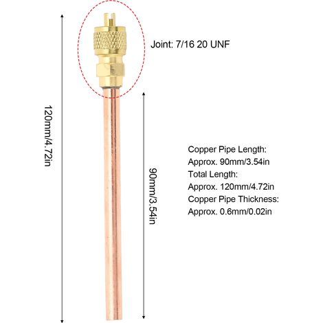 Ortviai Valve de climatisation à clapet simple en cuivre, 5 pièces, filetage 7/16-20 UNF, pour circuits frigorifiques R22/R12 (1/4)