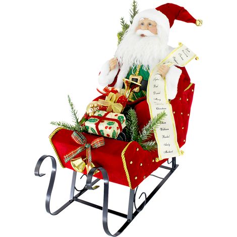 Babbo Natale Su Slitta Con Regali Rosso