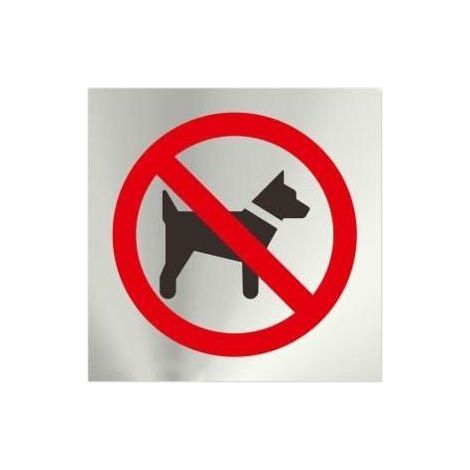 Cartel de acero inoxidable Prohibido Perros Adesivo de 0,8mm 120x120mm SEKURECO (1/2)